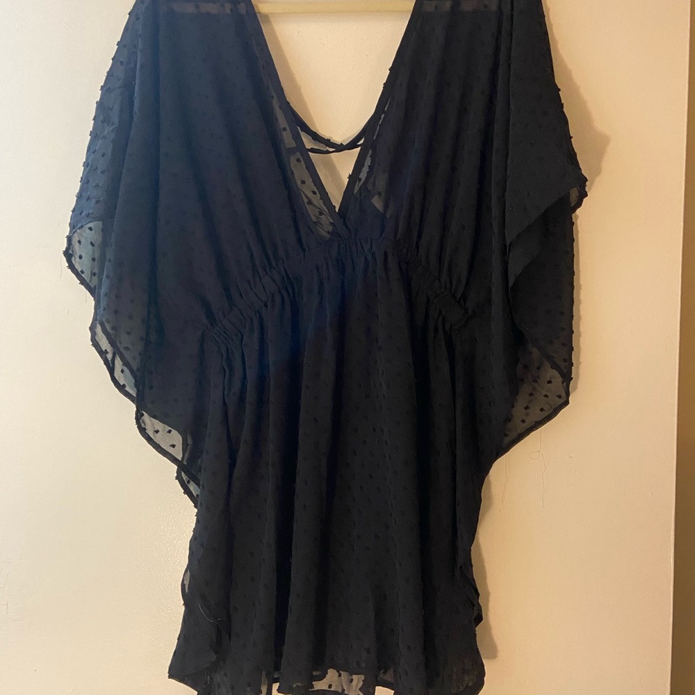 Time and Tru - Black Swim Coverup - NWOT